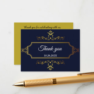 Gold und Navy Blue Indian Style Envelope Begleitkarte