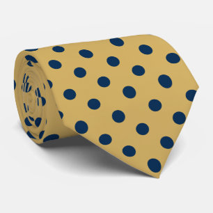 Gold und Navy Blue Polka-Dot Nahtloses Muster Krawatte