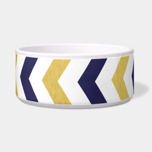 Gold- und Navy-Blue-Zickzack-Großhundeschale Napf