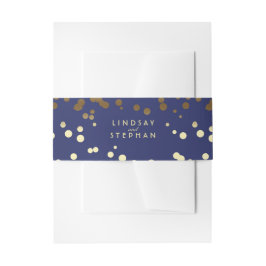 Gold und Navy Elegant Confetti Dots Hochzeit Einladungsbanderole