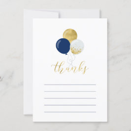 Gold und Navy | Party Dankeschön Karte