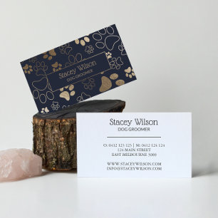 Gold- und Navy-Pet-Salon Visitenkarte