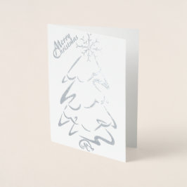 Gold und (oder) Silberner Weihnachtsbaum Folienkarte