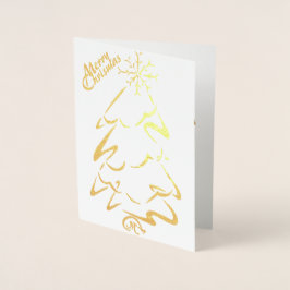Gold und (oder) Silberner Weihnachtsbaum Folienkarte