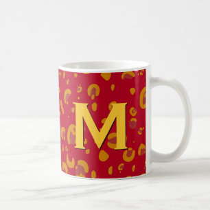 Gold und orange Leopard-Monogramm-Tasse Tasse