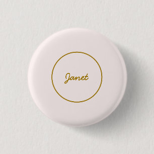 Gold- und Pastellfarbe Kalligrafie Elegant Einfach Button