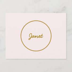 Gold- und Pastellfarbe Kalligrafie Elegant Einfach Feiertagspostkarte