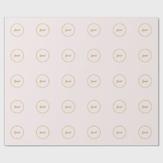 Gold- und Pastellfarbe Kalligrafie Elegant Einfach Geschenkpapier