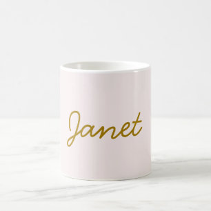 Gold- und Pastellfarbe Kalligrafie Elegant Einfach Kaffeetasse
