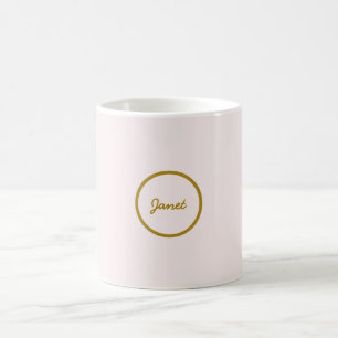 Gold- und Pastellfarbe Kalligrafie Elegant Einfach Kaffeetasse