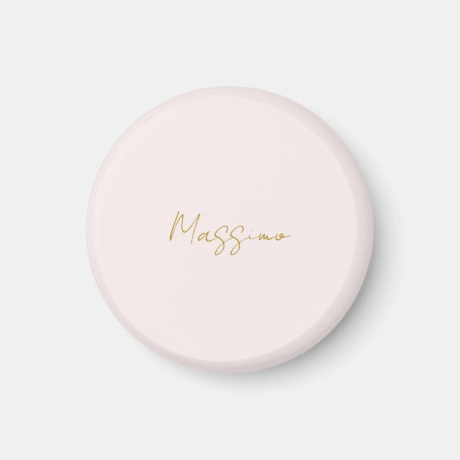 Gold- und Pastellfarbe Kalligrafie Elegant Einfach Magnet (Vorne)