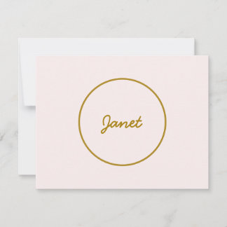 Gold- und Pastellfarbe Kalligrafie Elegant Einfach Mitteilungskarte