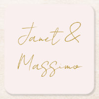 Gold- und Pastellfarbe Kalligrafie Elegant Einfach