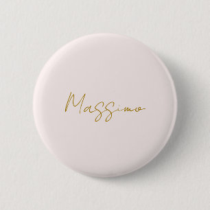 Gold- und Pastellfarbe Kalligrafie Elegant Schlich Button