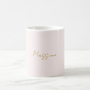 Gold- und Pastellfarbe Kalligrafie Elegant Schlich Kaffeetasse