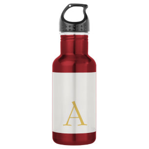 Gold- und Pastellfarben-Monogramm-Professionelle I Edelstahlflasche