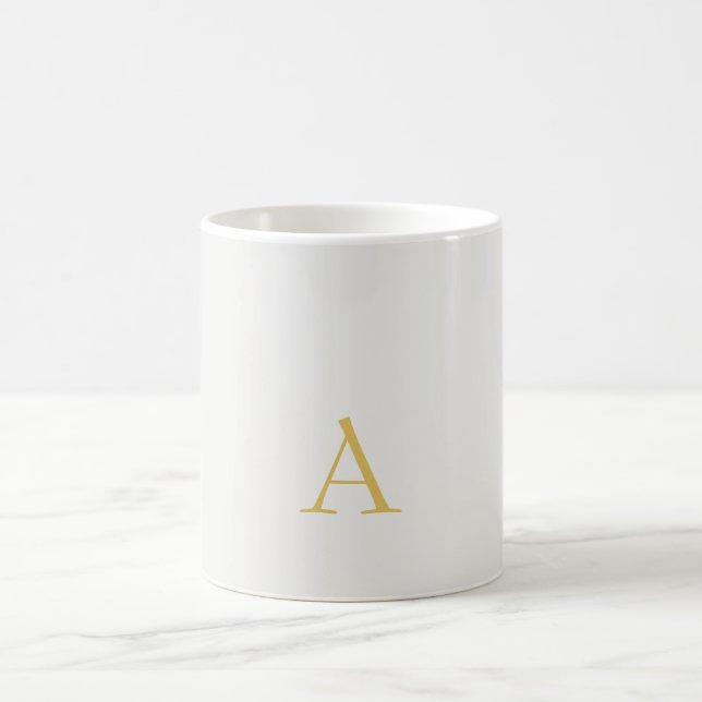 Gold- und Pastellfarben-Monogramm-Professionelle I Kaffeetasse (Mittel)