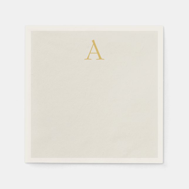 Gold- und Pastellfarben-Monogramm-Professionelle I Serviette (Vorderseite)