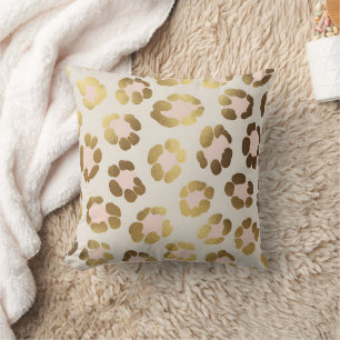 Gold- und Pastellrosa-Leopardenprint Chic Animal Kissen