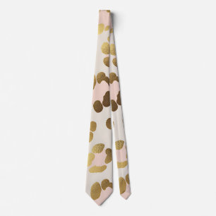 Gold- und Pastellrosa-Leopardenprint Chic Animal Krawatte
