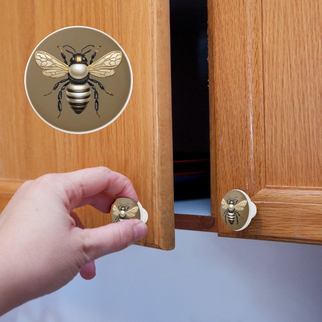 Gold und Pearl Bee Keramikknauf (Von Creator hochgeladen)