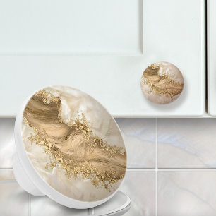 Gold und Perl - Spritzer Keramikknauf