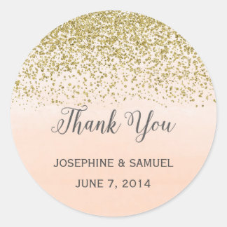 Gold- und Pfirsichfarbenrundkleber Runder Aufkleber