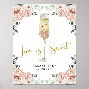 Gold und Pink Dusty Rose Soiree Liebe ist süß Poster