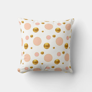 Gold und Pink Polka Dots Kissen