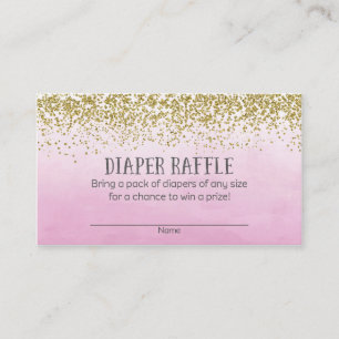 Gold und rosa Babyparty-Windelraffle-Karten Begleitkarte