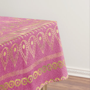Gold- und rosa-boheme-Einhorn-Muster Tischdecke