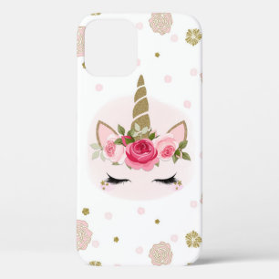 Gold- und rosa Einhorn-Blüten trendy süß Case-Mate iPhone Hülle