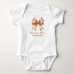 Gold- und rosa florale Schleife Babyparty Baby Strampler