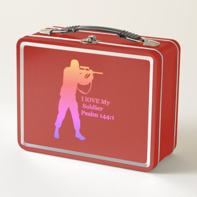 Gold- und Rosa-Lotschneider Metall Lunch Box (Vorderseite)