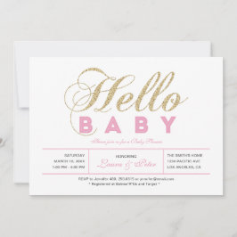 Gold und Rosa | Mädchen, moderne Typografie Kinder Einladung