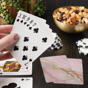 Gold- und rosa Marmortextur Spielkarten