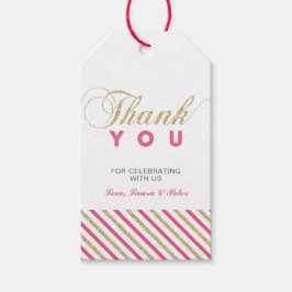 Gold und Rosa | Modernes Gastgeschenk Danke Tags Geschenkanhänger