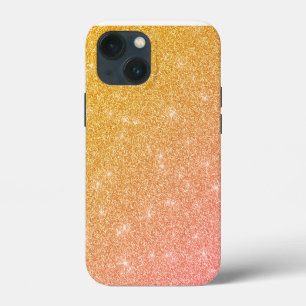 Gold- und rosa Ombre-Glitter-Textur iPhone 13 Mini Hülle