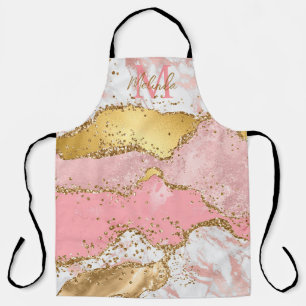 Gold- und rosa Pailletten Achat Schürze