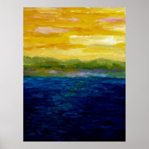 Gold und rosa Sonnenuntergang Poster