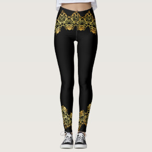 Gold und Rose Gold Abstraktes Prismatisches Design Leggings