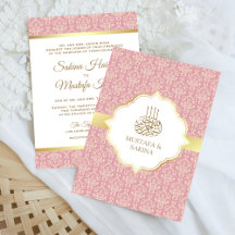 Gold und Rose Rosa Damaske Islamische Hochzeit