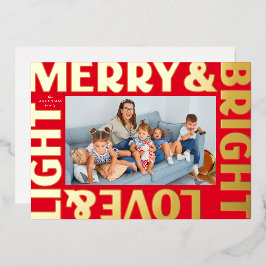 Gold und Rot Merry und Helle Liebe und Light Folien Feiertagskarte