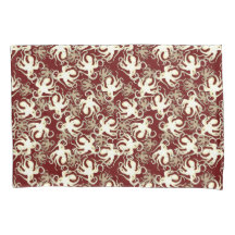 Gold und Rot wiederholendes Motiv | Octopus Patter