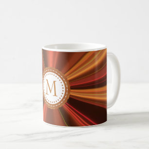 Gold und Rotes Fraktal Kaffeetasse