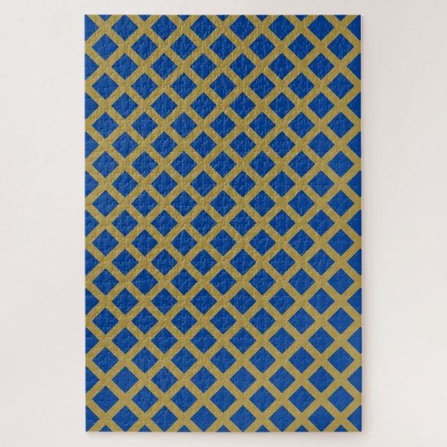 Gold und Royal Blue Lattice Puzzle (Vertikal)