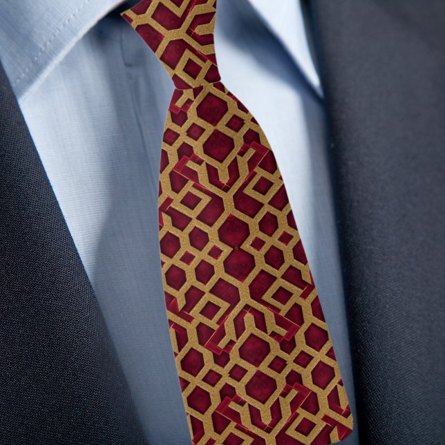 Gold und Ruby Pattern Necktie Krawatte (Von Creator hochgeladen)