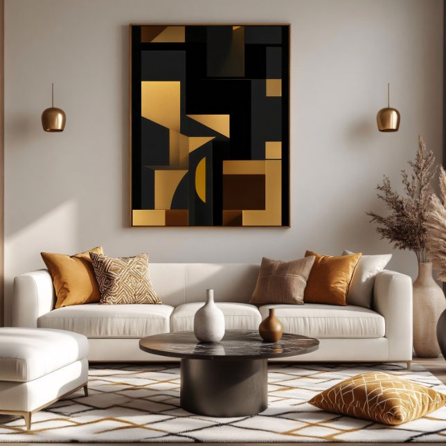 Gold und Schatten: Der Tanz von Formularbildern dr Leinwanddruck (Von Creator hochgeladen)