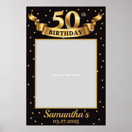 Gold und Schwarz 50. Geburtstag Foto Prop Frame Ch Poster