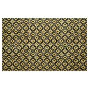 Gold und Schwarz Art Deco Fabric Stoff